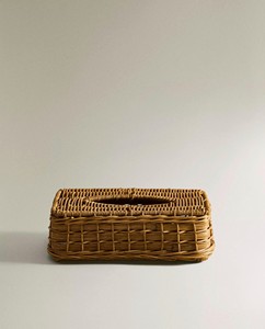 Boîte à mouchoirs en rotin tressé naturel, prête pour l'automne, support durable pour serviettes en tissu, idéal pour des maisons chaleureuses et étranges - Product Image 1