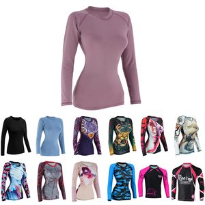 เสื้อแรชการ์ดแบบสั่งทำได้สำหรับทุกเพศ OEM ซับลิเมชั่น UPF 50 ชุดออกกำลังกายป้องกันรังสียูวี ผ้าโพลีเอสเตอร์รัดรูป ขายส่งจากโรงงาน OEM - Product Image 5