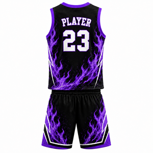 Conjunto de Uniforme de Baloncesto Personalizado con Tela de Primera Calidad, Uniforme de Baloncesto sin Mangas de Secado Rápido, Fabricante - Product Image 3