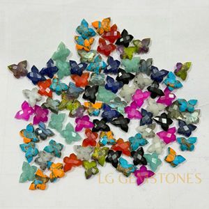 หินเทอร์ควอยซ์แกะสลักรูปผีเสื้อธรรมชาติ หินหลวมขายส่ง แกะสลักด้วยมือ รูปทรงผีเสื้อ หินกึ่งมีค่า เปลี่ยนสีได้ - Product Image 3