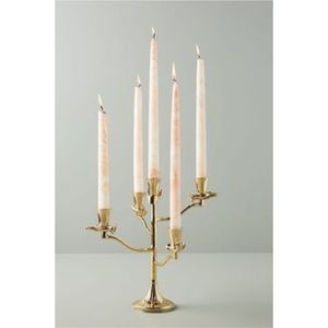 Modern <b>Brass</b> Finish Metal Candelabra Multi-Arm <b>Candlestick</b> <b>Holder</b> Tall Decorative Candle Stand for Hospitality Wedding Party - Product Image 1