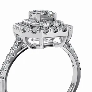 แหวนเพชรทรงกลมเจียระไนแบบ Solitaire เพชรเลี้ยงในห้องปฏิบัติการ ความใส VVS ได้รับการรับรองจาก IGI ตัวเรือนทองคำขาว 18K สำหรับผู้หญิง หรูหรา เหมาะสำหรับงานหมั้นและงานแต่งงาน ขายส่ง - Product Image 4
