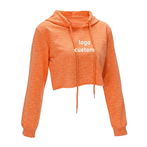 Women's Cropped Hoodie Casual Fashion Long Sleeve Pullover Hooded Sweatshirt Streetwear <b>Crop</b> <b>Top</b> - Product Image 3