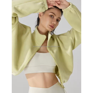 Econex Sports High Quality Women's Gym Fitness Regular Sports <b>Jackets</b> Custom Logo Stylish Polyester Hoodies Featuring Fluffy - Product Image 2