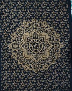 Midnight Blue Gold Ombre Mandala Tapestries <b>Queen</b> Size Wall Hanging Printed <b>Bed</b> <b>Sheet</b> Decor for <b>Queen</b> and Twin <b>Beds</b> - Product Image 5
