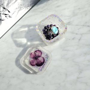 Boîte à bijoux en résine artisanale de luxe, décorative, à fleurs, pour ranger les bibelots, petite boîte cadeau personnalisée en résine - Product Image 4