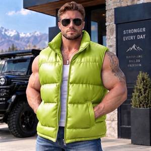Chaleco de Cuero Genuino para Hombre |   Chaleco Acolchado sin Mangas, Chaleco de Piel de Oveja, Chaleco Cálido y Suave para Invierno - Product Image 5