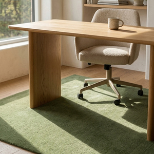 Tapis en laine vert sauge naturel tufté à la main, antidérapant, uni, pour salon, chambre, salle à manger, décoration contemporaine pour la maison - Product Image 6