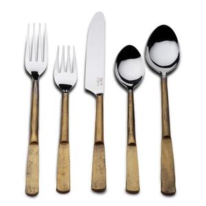 Ensemble de couverts fantaisie 3 pièces en acier inoxydable poli miroir avec manches en résine, collection corne, dernière arrivée - Product Image 2