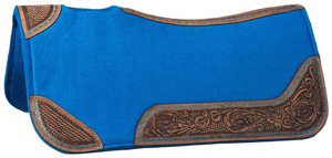Tapis de selle profilé en feutre de laine de qualité supérieure et durable pour chevaux de style western, idéal pour le ranch, le roping et l'équitation. - Product Image 3