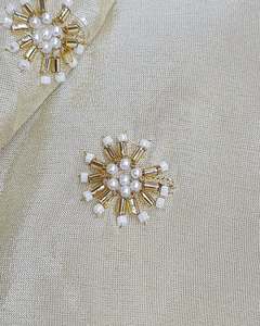 Tissu en gros pour broderie de perles, tissu textile fantaisie, dentelle à sequins, organza pour fabricants de robes de mariée, abayas et caftans, OEM mondial - Product Image 3