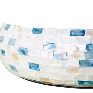 Mother of Pearl Decorative Bowl, Shell Inlay Round Serving Bowl, <b>Mosaic</b> Fruit Bowl & Vanity Organizer - Product Image 2