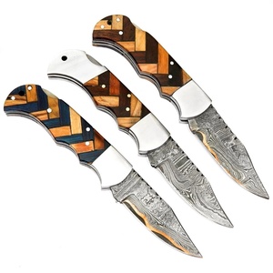 Couteau pliant en cuivre Damas fait main, couteau de poche, vente en gros, personnalisation OEM ODM, directement de l'usine, couteau de camping et de chasse en plein air - Product Image 2