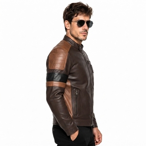 Men Leather <b>Jacket</b> Premium Genuine Leather Outerwear Classic Casual Coat Comfortable Fit For Winter Fashion Travel Outdoor - Product Image 5