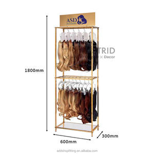 Support de rail à 2 niveaux pour perruques, extensions de cheveux, présentoir pour salon de coiffure - Product Image 3