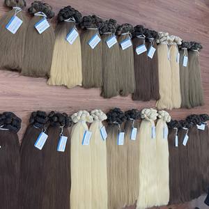 Meilleure vente 100% extensions de cheveux vierges Remy de haute qualité brutes paquets de cheveux de trame attachés à la main de nombreuses couleurs - Product Image 2