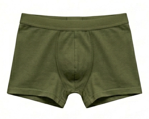 Boxers pour hommes vert olive en tissu tricoté Spandex/Modal, confortables, lavables en machine, coupe classique, logo personnalisé, coutures invisibles - Product Image 1