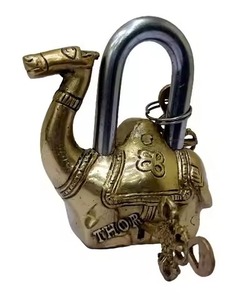 Owl Shaped Brass <b>Padlock</b> Gold Plated Casting Metal Craft Home Decoration Animal Theme Figurine - Product Image 2