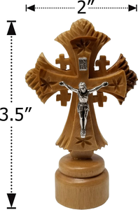 Statue de croix crucifix en bois avec Jésus-Christ, croix chrétienne décorative avec support pour église, maison, salle de prière, décoration religieuse - Product Image 4