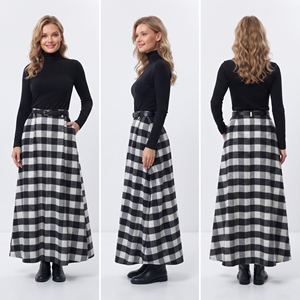 Women High Waist Full Length Plaid <b>Skirts</b> High Quality Flannel <b>Skirts</b> Floor Length Women Street Style Long Plaid <b>Check</b> <b>Skirt</b> - Product Image 5