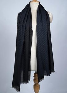 Elegant Designer Cashmere Silk Wool Reversible Stole for Women Soft Lightweight <b>Black</b> and Navy Small Check Shawl <b>Wrap</b> Fashion - Product Image 5