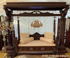 ชิงช้าไม้สักเคลือบวอลนัทสำหรับตกแต่งบ้าน งานฝีมือชิงช้าไม้สำหรับห้องนั่งเล่น สีน้ำตาลเงาสำหรับตกแต่งบ้าน สหราชอาณาจักร - Product Image 2