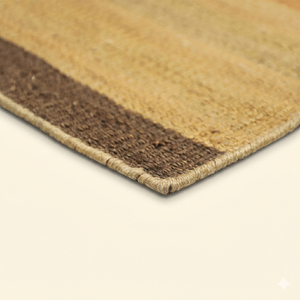 Alfombra Moderna de Lana Tejida a Mano, Diseño Desierto Verde Marrón, Ecológica, Antideslizante, de Pelo Grueso y Rayas, en Tonos Tierra, para Sala de Estar - Product Image 5