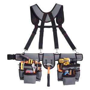 Cintura Porta Attrezzi Professionale da Uomo con 22 Tasche, Bretelle e Maniglie, per Elettricisti, con Logo in Gomma - Product Image 3