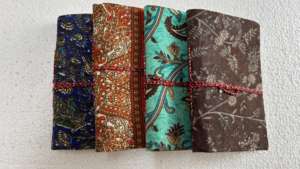 Cuadernos con Tapa de Tela Étnica Hecha a Mano, Impresos en Serigrafía sobre Tela Sari, con Páginas de Algodón, para Regalo, Tiendas de Papelería - Product Image 3