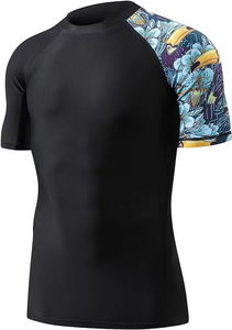 Maillots de compression BJJ personnalisés haut de gamme, impression sublimée durable, protection UPF50, vêtements de sport, shorts de natation MMA à manches courtes personnalisés - Product Image 4