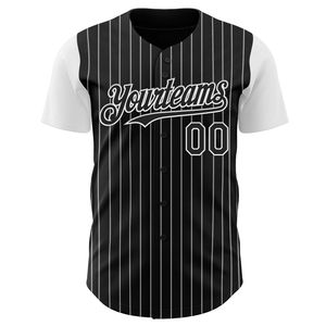 Professional Custom Team Name Pinstripe Baseball Uniform Jersey 100% <b>Polyester</b> Heat-Transfer Printed Breathable Short Summer - Product Image 4
