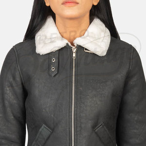 Women High Quality Luxury Shearling <b>Leather</b> <b>Jacket</b> Winter Cropped Genuine Custom Shearling <b>Jacket</b> Women - Product Image 6