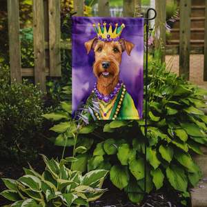 Irish Terrier King Mardi Gras Multicolor <b>Garden</b> <b>Flag</b> Mailbox Decorative Yard Banner for Patio Artwork Flower Beds Small Size - Product Image 2