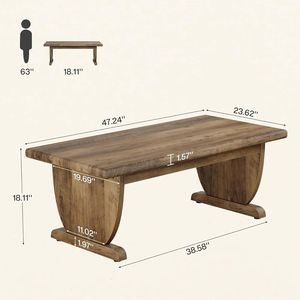 Tavolino Rettangolare per Caffè, Tè, Vino e Uso Accanto al Divano - Product Image 6
