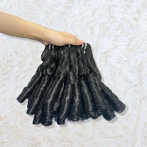 Extensiones de Cabello Rizado, Cabello Humano, Grueso y Voluminoso, Negro Natural, con Clip, para Mujer - Product Image 5