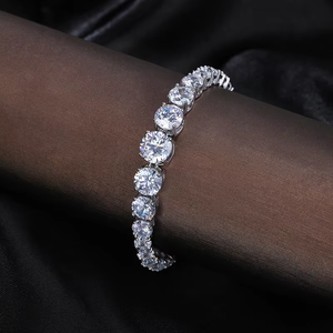 Certified S925 Sterling <b>Silver</b> Gold Plated IGI Certified Diamond Tennis <b>Bracelet</b> Brilliant Gradient Stone Link Unisex Wedding - Product Image 2