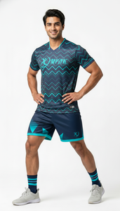 Ensemble maillot et short de volley-ball personnalisé jaune moutarde à imprimé animal, séchage rapide, uniforme d'équipe, sublimation, vêtements de sport OEM en gros - Product Image 5