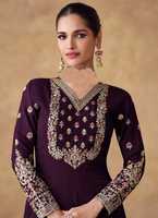 Baju Salwar Kameez Siap Pakai Gaya India Pakistan Bahan Georgette Murni Bordir Berat Pekerjaan Zari dan Payet untuk Pernikahan Etnik