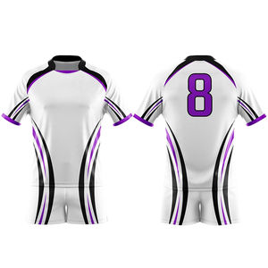 Uniforme de Rugby Personalizado por Sublimación, Jersey Transpirable de Manga Corta y Camiseta para Fútbol, Conjunto de Uniforme Deportivo de Calidad Económica - Product Image 1