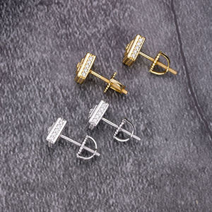 Lab Grown Diamond Square Stud <b>Earrings</b> 925 <b>Silver</b> Geometric Iced <b>Earrings</b> for <b>Men</b> Women Certified Diamond Gift Elegant Jewellery - Product Image 3
