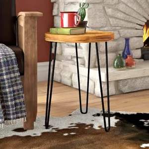 Mesa Auxiliar de Hierro con Tapa de Madera que Ahorra Espacio, Ideal para Apartamentos Pequeños, Esquinas Elegantes y Vida Práctica - Product Image 5