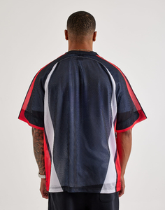 Camiseta de malla de manga corta oversize para hombre, estilo deportivo con bloques de color, transpirable, de punto, cuello redondo, sublimada - Product Image 2