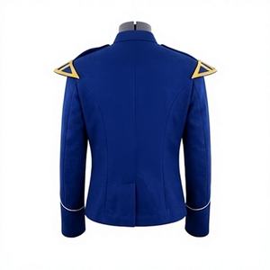 เสื้อแจ็คเก็ตเชิ้ตทรงทางการสีน้ำเงินรอยัลแบบยูนิเซ็กซ์ คอจีน กระดุมทอง แต่งลายเสือดาวการ์ตูน ทรงเข้ารูป เหมาะสำหรับใส่ในฤดูหนาว - Product Image 2