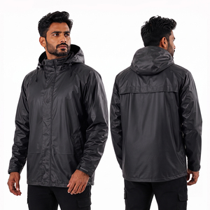 Veste imperméable légère pour homme, coupe-vent décontractée printemps-automne avec fermeture éclair et poches, vente en gros - Product Image 3