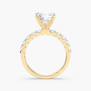 แหวนหมั้นเพชรทรงกลม 2.50 กะรัต ผลิตในห้องปฏิบัติการ ได้รับการรับรองจาก IGI ตัวเรือนทองคำแท้ 14K ประดับเพชรแบบ Pave Band แหวนแต่งงานแบบ Solitaire สำหรับผู้หญิง - Product Image 4