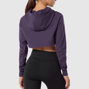 เสื้อครอปฮู้ดดี้ผู้หญิงรุ่นใหม่ล่าสุด ป้องกันริ้วรอยอย่างดี มีสไตล์ สีสันตามสั่ง ไซส์พลัส พร้อมบริการ OEM และ ODM - Product Image 2