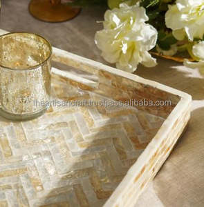 Elegante Bandeja Cuadrada de Nácar Hecha a Mano, Duradera, Moderna y Decorativa para Servir, Decoración del Hogar y Regalos por ARTISAN CRAFT - Product Image 6