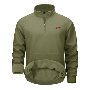 Sudadera de Alta Calidad con Cierre de Cremallera de un Cuarto para Hombre, 100% Algodón, Logotipo Personalizado, Sudadera Básica de Algodón Mezclado, Color Sólido, con Cierre de Cremallera de un Cuarto - Product Image 1