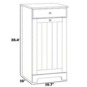 Cesto Portabiancheria Bianco con Armadietto Contenitore, Pratico per Casa o Ufficio - Product Image 6