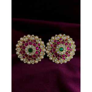 Pendientes colgantes finos Kundan de plata 92,5 con ajuste de bisel, accesorio de joyería elegante y lujoso - Product Image 1